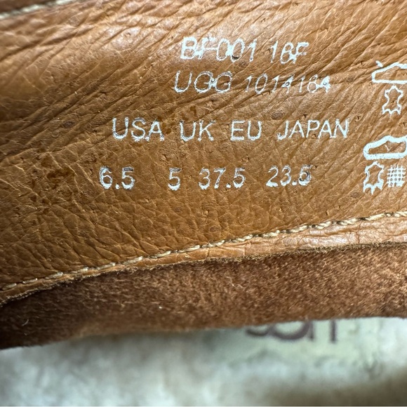 UGG Wright Boots Women’s 6.5 Belted Brown Suede Ankle Chukka Booties Leather - Picture 11 of 14